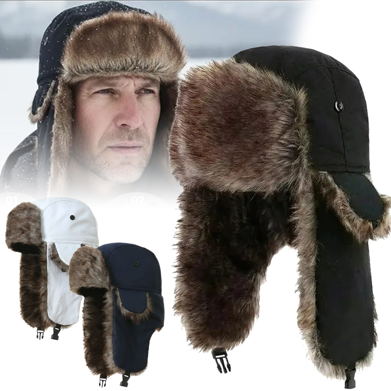 Winter Trapper Hat - Unisex Winter Trapper Hat Waterproof Aviator