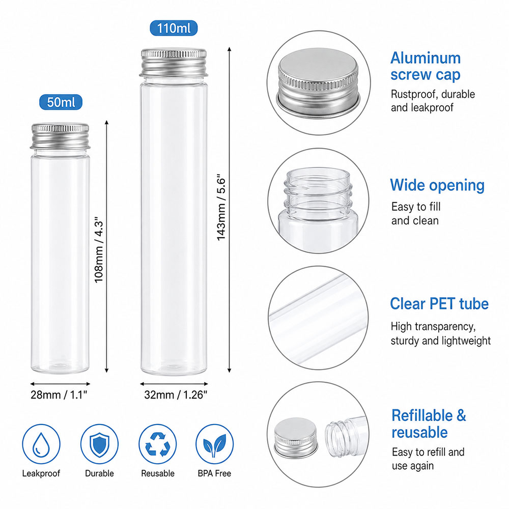 20pcs 50ml/100ml Clear Flat Tu - Snapback Hat Flat ulasan dan harga
