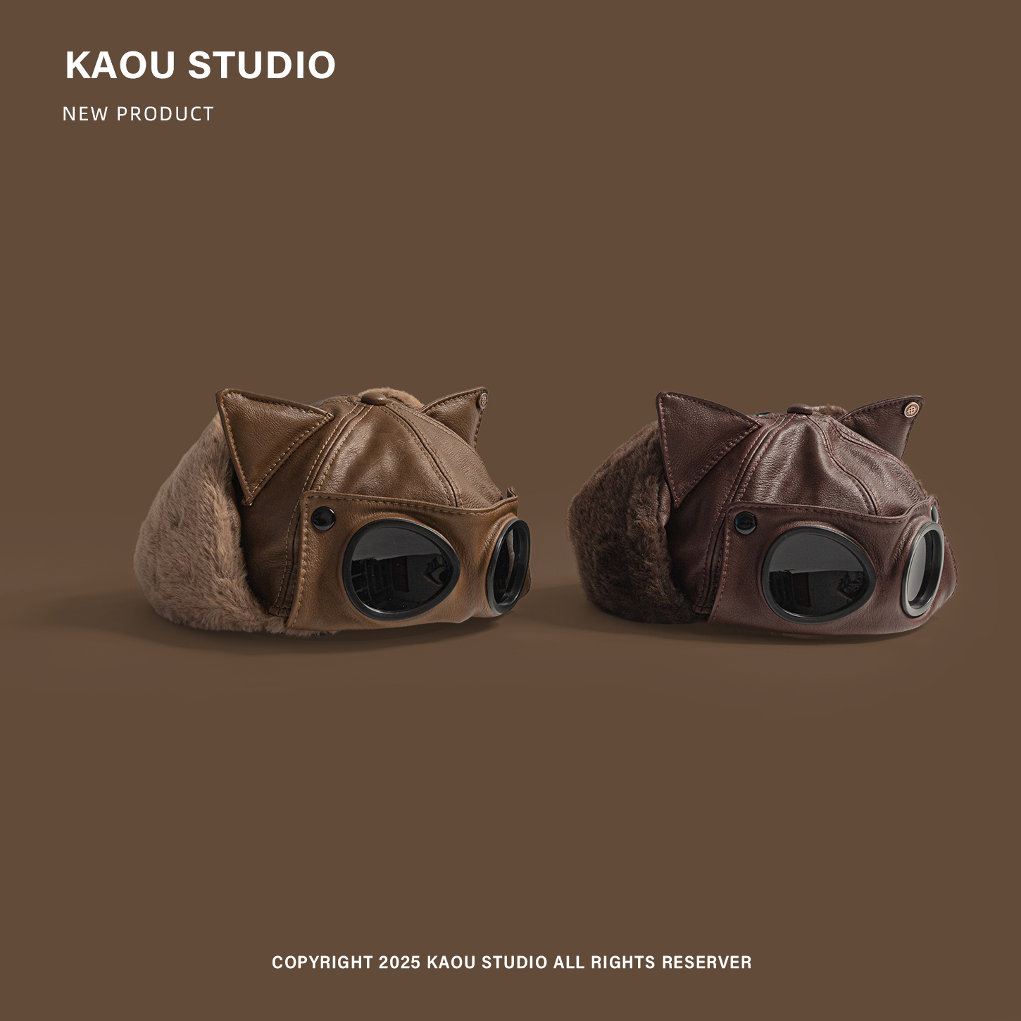 PU Leather Cat Ear Sunglasses  - Winter Trapper Hat ulasan dan harga